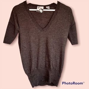 Barneys New York Wool/Cashmere Sweater V Neck Women's Size S BROWN